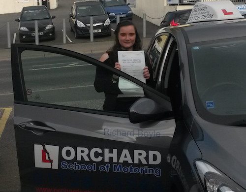 Congratulations to Danielle Sanderson of Bodmin for passing her practical driving test at the 1st attempt on the 3rd of February. Good luck for the future. Happy motoring! Best wishes from Driving Instructor Richard at Orchard School of Motoring. Best Driving Lessons Bodmin