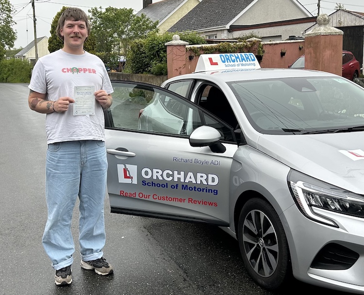 Joss Selby of St Austell passed his practical driving test with Orchard School of Motoring