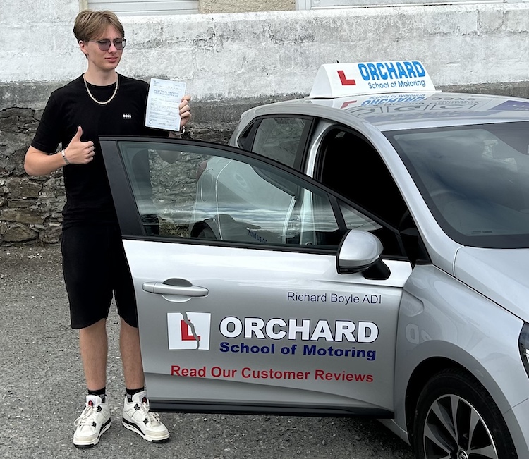 James Hore of St Austell passed his practical driving test with Orchard School of Motoring