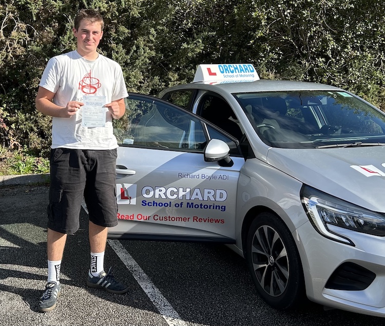 Felix Fox of St Austell passed his practical driving test with Orchard School of Motoring