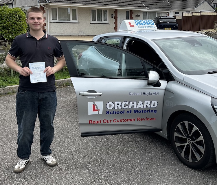 Ronnie Perren of St Austell passed his practical driving test with Orchard Driving School